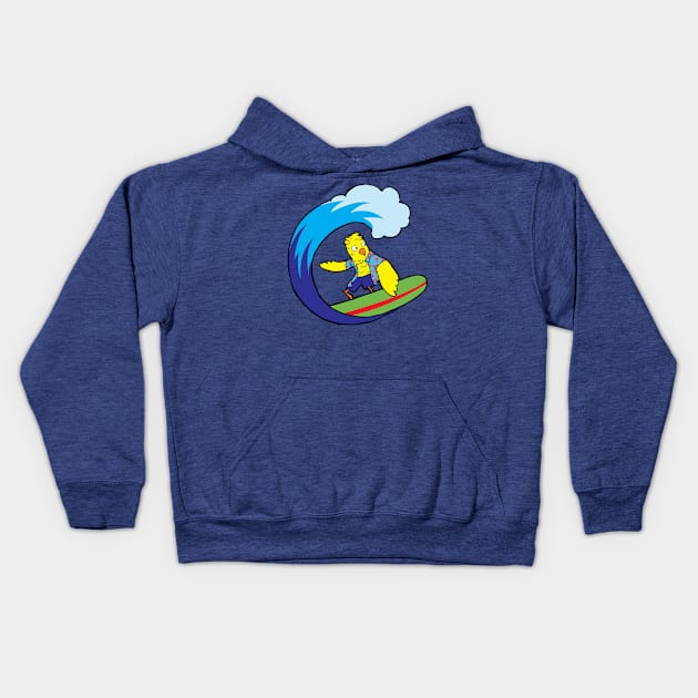 Surfin' Bird Kids Hoodie by deancoledesign